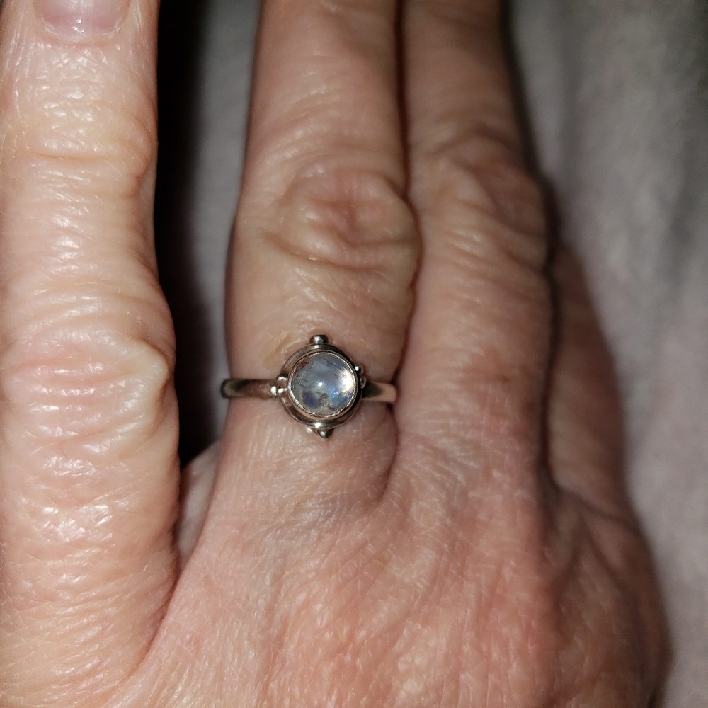 SS moonstone ring